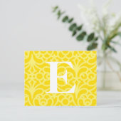 Verzierte florale Monogramm - Letter E Postkarte (Stehend Vorderseite)