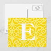 Verzierte florale Monogramm - Letter E Postkarte (Vorne/Hinten)