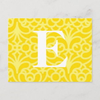 Verzierte florale Monogramm - Letter E Postkarte