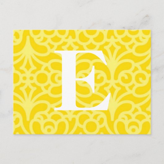 Verzierte florale Monogramm - Letter E Postkarte (Vorderseite)