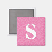 Verzierte florale Monogramm - Letter S Magnet (Vorderseite/Rückseite)