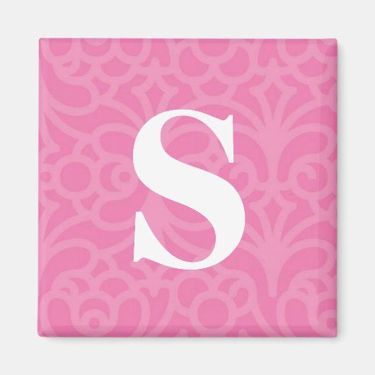 Verzierte florale Monogramm - Letter S Magnet (Vorne)