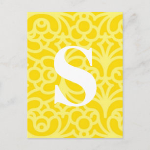 Verzierte florale Monogramm - Letter S Postkarte