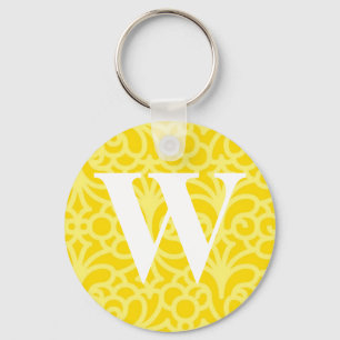 Verzierte florale Monogramm - Letter W Schlüsselanhänger