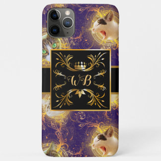 Verzierte florale Monogramm Niedliche Katze - Roya Case-Mate iPhone Hülle