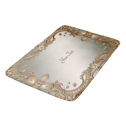 Verzierte Frame Bath Mat Badematte (Schrägansicht)