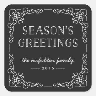 Verzierte Frame Holiday Sticker - Onyx