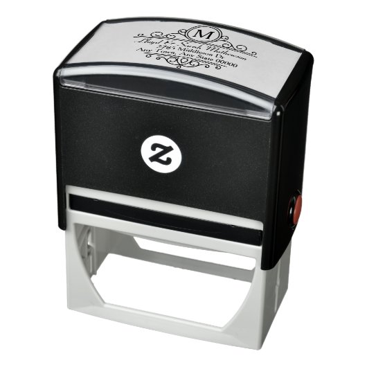 Verzierte Frame Monogramm-Adresse Permastempel (Produkt)