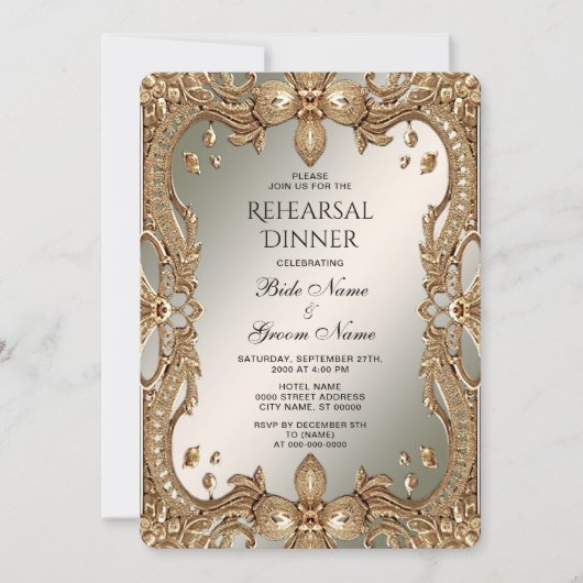 Verzierte Frame Probe Dinner Einladung (Vorderseite)