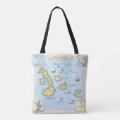 Verzierte Galapagos Archipel Karte mit Segelschiff Tasche (Rückseite)