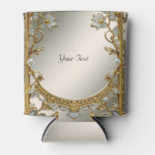 Verzierte Gastgeschenk Hochzeit mit weißer Blüte, Dosenkühler (Vorderseite)