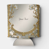 Verzierte Gastgeschenk Hochzeit mit weißer Blüte, Dosenkühler (Rückseite)