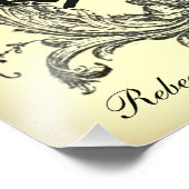 Verzierte Geblüht Wirbel Vintage Wedding Fotodruck (Ecke)