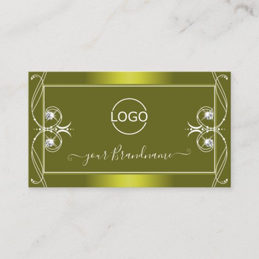 Verzierte gelbe, glänzende Diamanten mit Logo Visitenkarte (Vorderseite)