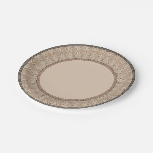 Verzierte geometrische Papierplatte Pappteller (Schrägansicht)