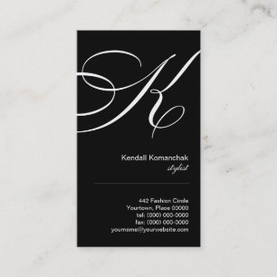 Verzierte Geschäfts-Karte des Skript-Monogramm-K Visitenkarte