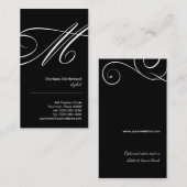 Verzierte Geschäfts-Karte des Skript-Monogramm-M Visitenkarte (Vorne/Hinten)