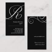 Verzierte Geschäfts-Karte des Skript-Monogramm-R Visitenkarte (Vorne/Hinten)