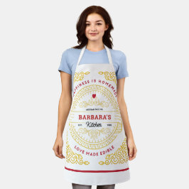 Verzierte Gold Scroll Liebe aus essbaren Hipster L Schürze