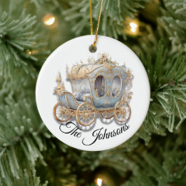 Verzierte Gold- und Blue-Carriage - kundenspezifis Keramik Ornament