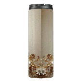 Verzierte Goldblüte Thermosbecher (Rückseite)