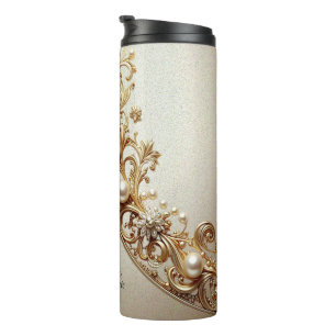 Verzierte Goldblüte Thermosbecher