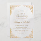 Verzierte Goldbrasse 50. Hochzeitstag Einladung (Vorne/Hinten)
