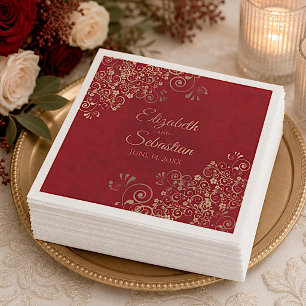 Verzierte goldene Filigran Elegante marmorierte ro Serviette