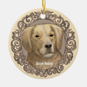 Verzierte Goldene Retriever Keramik Ornament