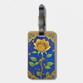 Verzierte Goldene Rose Gepäckanhänger (Rückseite vertikal)