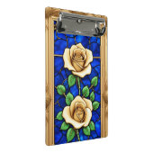 Verzierte Goldene Rose Mini Klemmbrett (Schrägansicht)