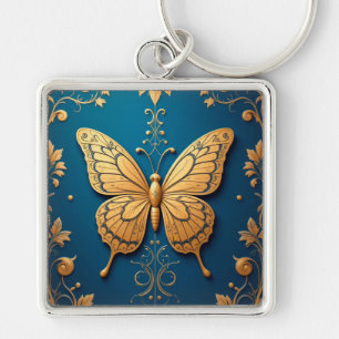 Verzierte goldene 🦋 Schmetterlingskunst-Geschenk Schlüsselanhänger