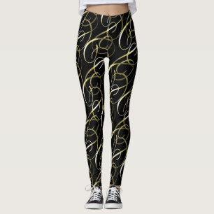 Verzierte goldene Schwünge in jeder Farbe Leggings