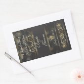 Verzierte Goldene Spinnen Hochzeitsnadel Rechteckiger Aufkleber (Umschlag)