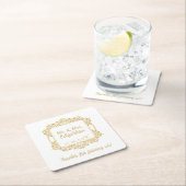 Verzierte Goldrahmen-Hochzeit Personalisiert Rechteckiger Pappuntersetzer (Vor Ort)