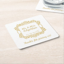 Verzierte Goldrahmen-Hochzeit Personalisiert