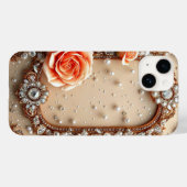 Verzierte Goldrahmen mit Rose Case-Mate iPhone Hülle (Rückseite (Horizontal))