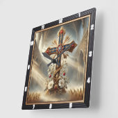 Verzierte gotische Kathedrale Quadratische Wanduhr (Winkel)