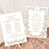 Verzierte Grace Pastel Blush Blumenzeremonie Programm