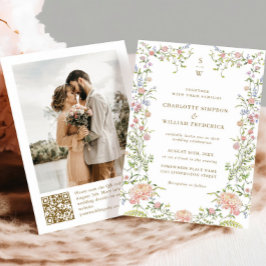 Verzierte Grace Pastel Blush Blumenzwiebelbläschen Einladung