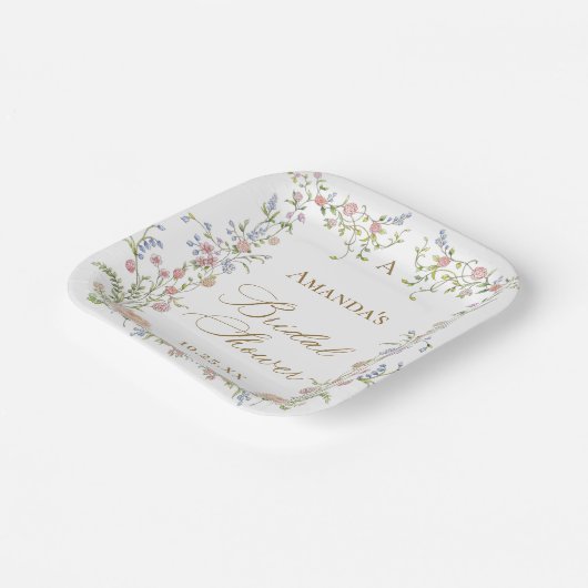 Verzierte Grace Pastel Blush Brautparty Pappteller (Gewinkelt)