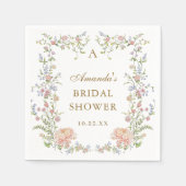 Verzierte Grace Pastel Blush Brautparty Serviette (Vorderseite)