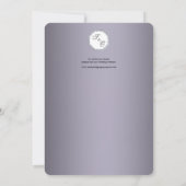 Verzierte, grau-rosa Damaske Save the Date Karte (Rückseite)