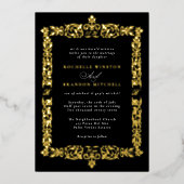 verzierte Grenze aus dem 19. Jahrhundert Folieneinladung (Vorderseite)