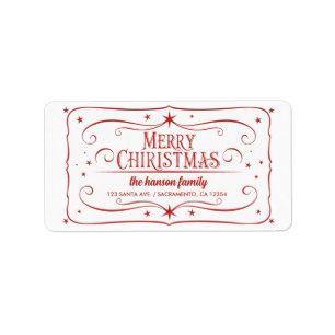 Verzierte Grenze Frohe Weihnachten Rücksendeadress Adressaufkleber