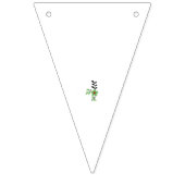 Verzierte grüne Blume mit roter Mitte, dunkle Blät Wimpelkette (Dritte Fahne)