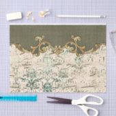 Verzierte grüne Musiknoten Dekoupage Seidenpapier (Handwerk)