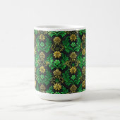 VERZIERTE GRÜNE UND GOLD IRISH-SCHNÖRKEL KAFFEETASSE (Mittel)