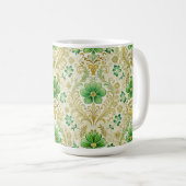 VERZIERTE GRÜNE UND GOLD IRISH-SCHNÖRKEL KAFFEETASSE (VorderseiteRechts)