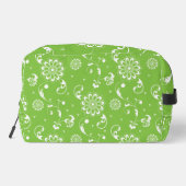 VERZIERTE GRÜNE UND WEISSE BLUME UND BLÄTTER WASCHBEUTEL (Rückseite)